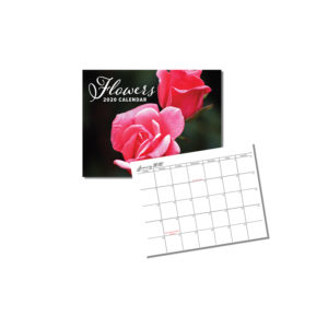 Mini Sized Calendar with Flowers Design