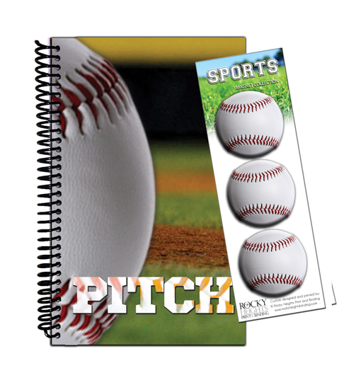 Notebook/Button Set - Baseball