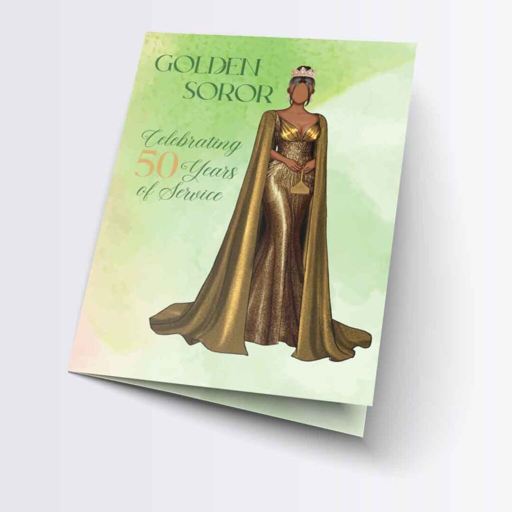 Golden Soror greeting card by Donna P. McCullum