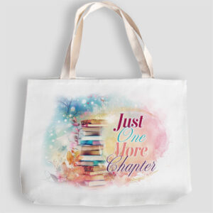 Just One More Chapter canvas tote bag