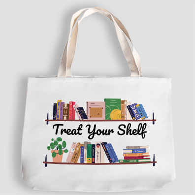 treat-shelf-1_canvas tote Treat Your Shelf canvas tote bag