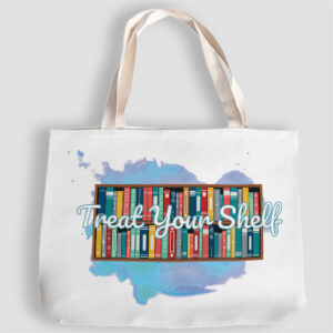 Treat Your Shelf canvas tote bag